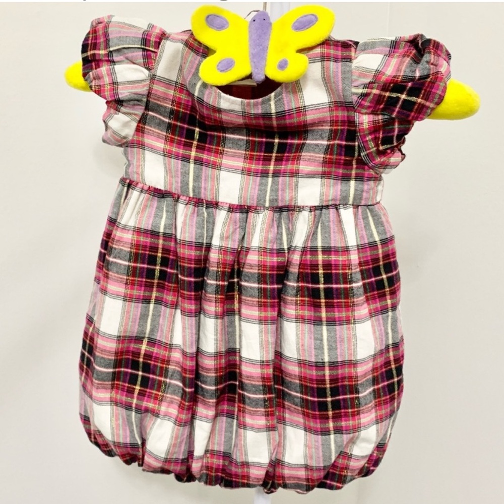 First Impressions Plaid Bubble Dress Panty Set - 24 Months - NEW
